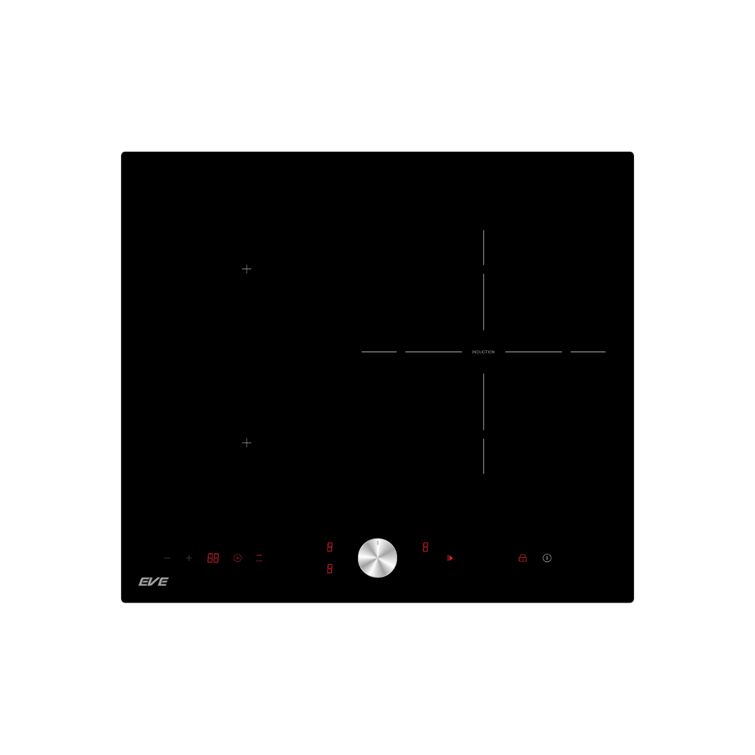 เตาฝังอินดักชั่น เตาแม่เหล็กไฟฟ้า 3 หัว EVE รุ่น HB60-1FZ1RIND/KTC ขนาด 60 ซม. สีดำ_0